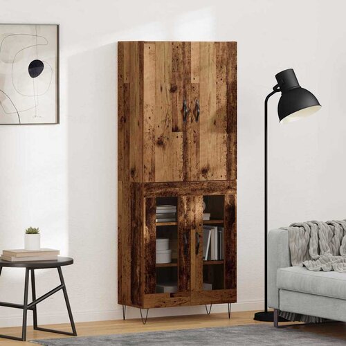  Highboard 2 pcs Staro drvo Inženjersko drvo i staklo Cijene