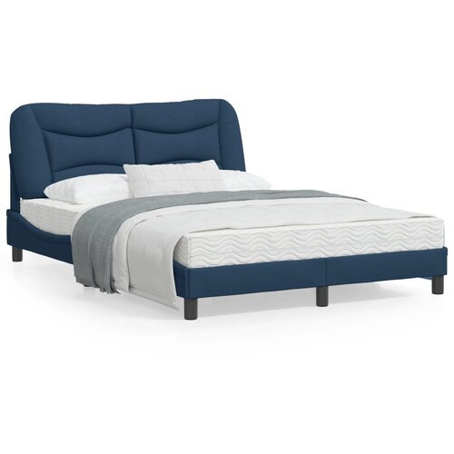 VidaXL Okvir za krevet s uzglavljem plavi 120 x 200 cm od tkanine Slike