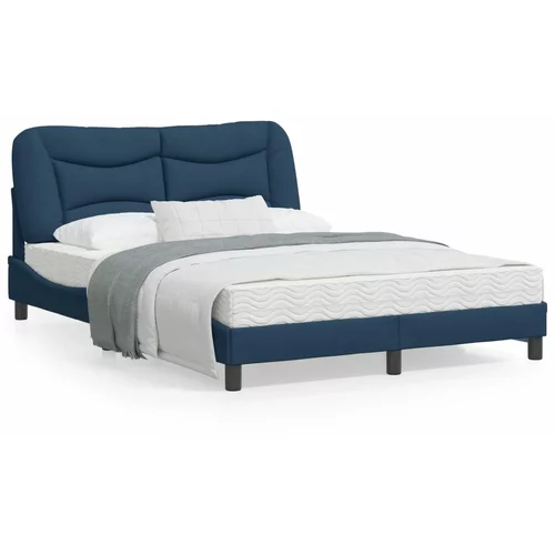 vidaXL Okvir za krevet s uzglavljem plavi 120 x 200 cm od tkanine