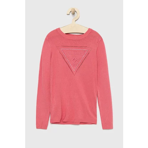 Guess Dječji džemper boja: ružičasta, lagani