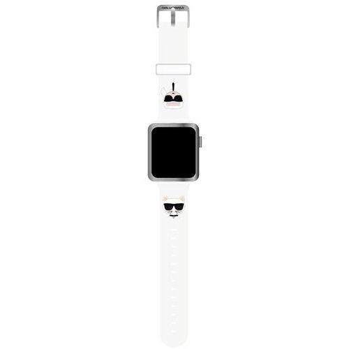 Karl Lagerfeld Silikonski pašček za uro KLAWLSLCKW za Apple Watch 42 / 44 / 45 mm - Heads bel Cene