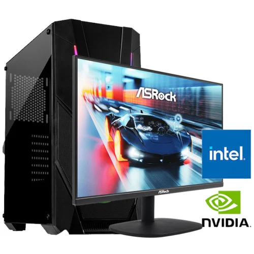 Gaming računar Intel i3-10100F, 8GB, 512GB, RTX 3060 12GB i monitor ASRock Challenger CL27FF