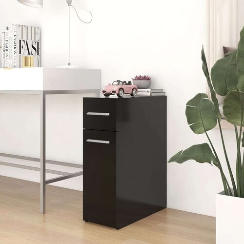 vidaXL Lekarniška omara črna 20x45,5x60 cm iverna plošča Cene