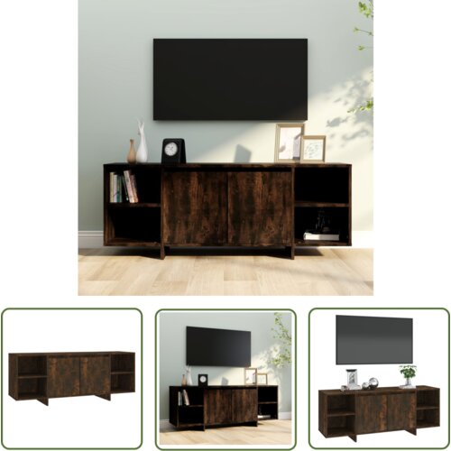 The Living Store TV omarica dimljeni hrast 130x35x50 cm iverna plo&amp;scaron;ča - TV Omarica, (21738346) Slike