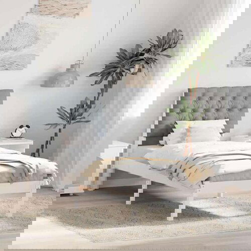  Posteljni okvir z oblazinjenim vzglavjem Bela 75 x 190 cm, (5000084372) Slike