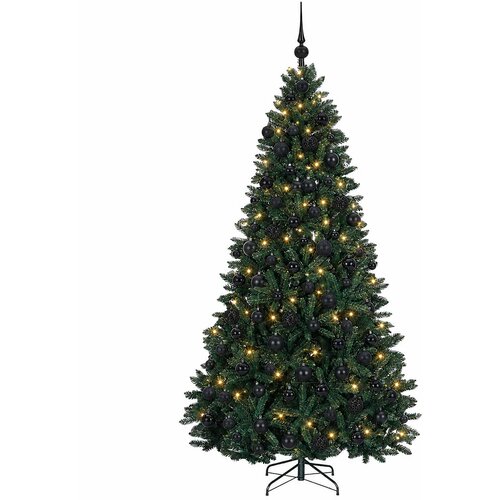  Umjetno božićno drvce s kuglicama tamnozeleno 240 cm Slike