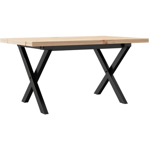 Maison Chic Klubska mizica - kavna mizica - Nizka mizica X okvir 80x50x40,5 cm trdna borovina lito železo, (21752754) Cene