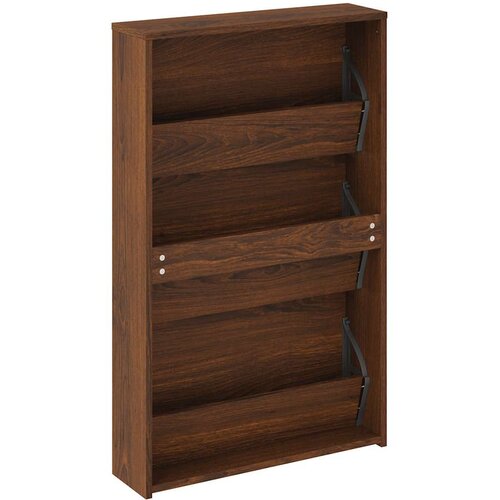  za cipele s ogledalom 3razine Smeđi hrast 63x17x102,5cm Slike