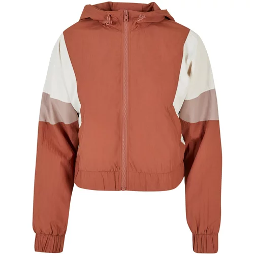 Urban Classics Prijelazna jakna hrđavo crvena / pastelno crvena / bijela