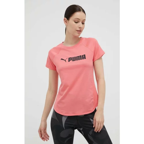 Puma Kratka majica za vadbo Fit Logo roza barva