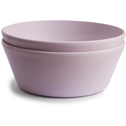 Mushie Round Dinnerware Bowl skledica Soft Lilac 2 kos Slike
