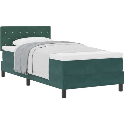 Box Spring Krevet s Madracem Tamno Zelena 100x200 cm Baršun Cijene