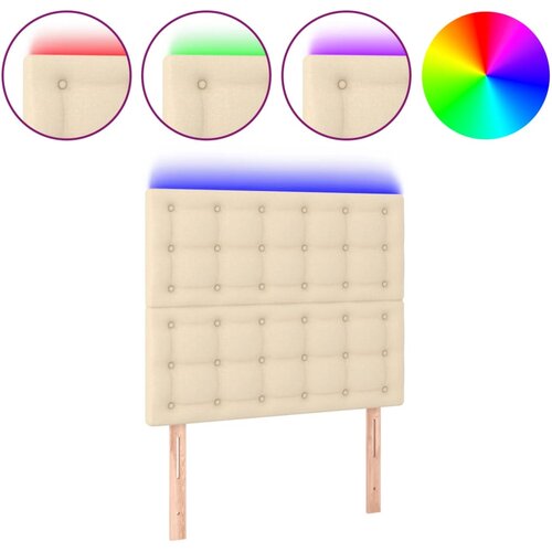 Maison Chic led posteljno vzglavje - vzglavna omarica - nočna omarica krem 90x5x118/128 cm blago, (21706128) Slike
