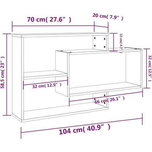  Zidne police boja hrasta sonome 104x20x58,5cm konstruirano drvo Slike