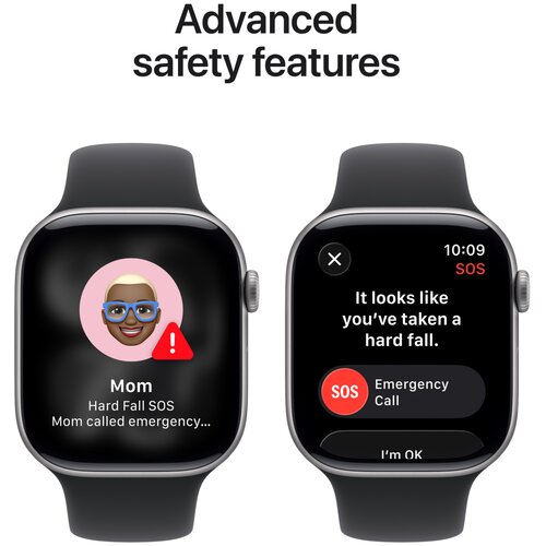 Apple Watch Serija 11 GPS 46mm M/L Space MEV44ZR/A Aluminijsko kuci&amp;scaron;te Gray Crna Sportska narukvica Slike
