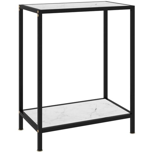  Konzolna mizica bela 60x35x75 cm kaljeno steklo, (20818329) Slike