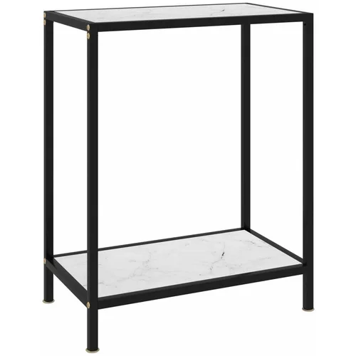  Konzolna mizica bela 60x35x75 cm kaljeno steklo, (20818329)