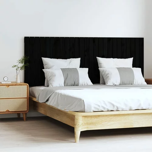  Uzglavlje za krevet Crno 159,5x3x60 cm od masivne borovine