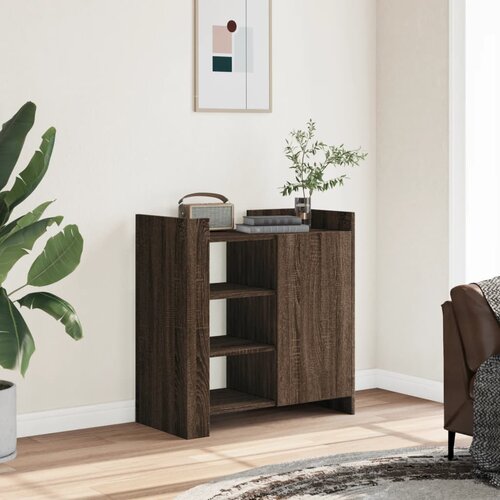 VidaXL Komoda rjavi hrast 73,5x35x75 cm inženirski les Slike