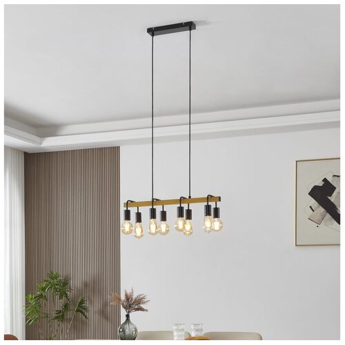 Eglo 43316 - luster na sajli erribera 8xE27/40W/230V hrast/crna Cene