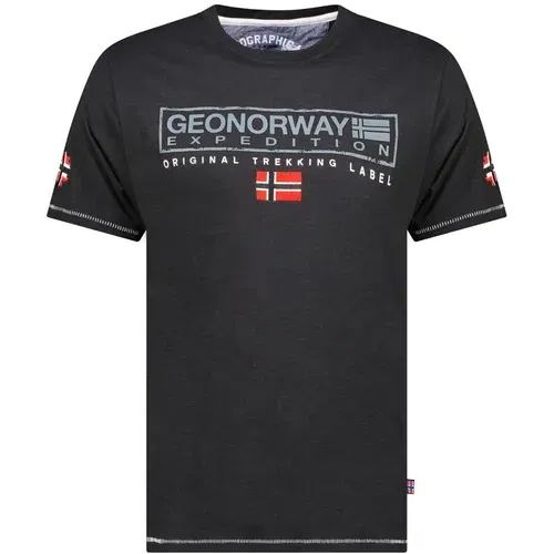 Geo Norway Majice s kratkimi rokavi SY1311HGN-Black Črna