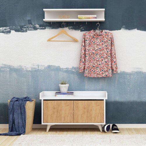 Woody Fashion Ormarić za cipele 90x60​​x35cm Hrast-bijela Cene