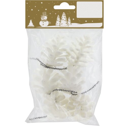  Dekorativni storži z bleščečo žico (4 cm, bela, 6 kosov) Cene