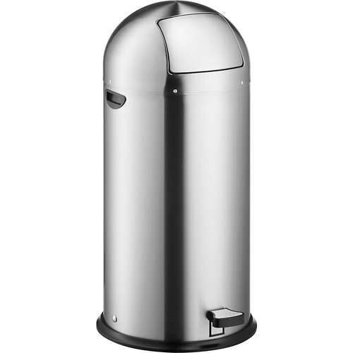 Helit Vedro za odpadke s potisnim pokrovom in pedalom, prostornina 52 l, Vx&amp;Oslash; 890 x 380 mm, nerjavno jeklo Slike