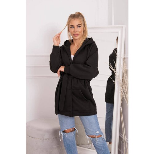 Kesi Insulated cape with waist tie black Cene