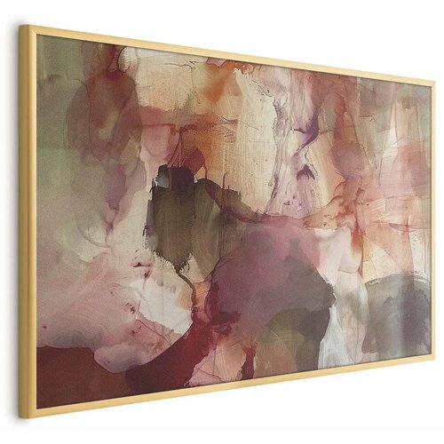  Plakat Spring Composition - glimmers and forms in watercolor technique 90x60 Zlatni okvir Cijene