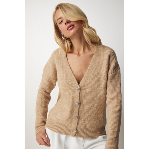  Women&amp;#039;s Biscuit Stylish Buttoned Knitwear Cardigan Slike