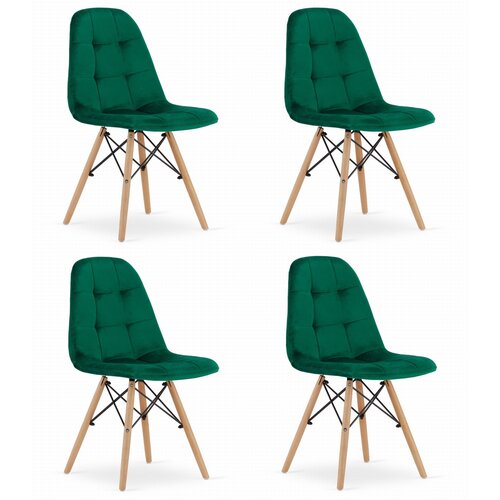 Brandless DUMO Stol - Temno zelen žamet x 4, (22030519) Slike