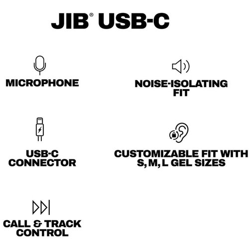 Skullcandy Jib USB-C slu&amp;scaron;alice u crnoj boji, S2JMY-S740 Slike