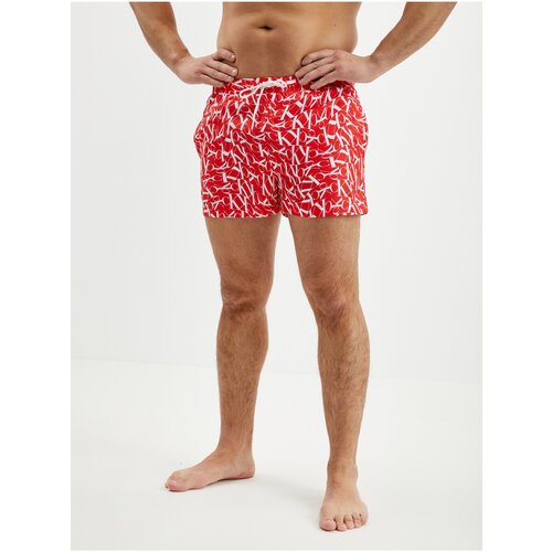 Calvin Klein Underwear Red Men's Patterned Swimsuit - Men's Cene