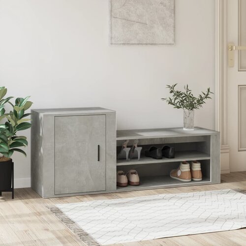 vidaXL Ormarić za cipele boja betona 130x35x54 cm konstruirano drvo Cijene