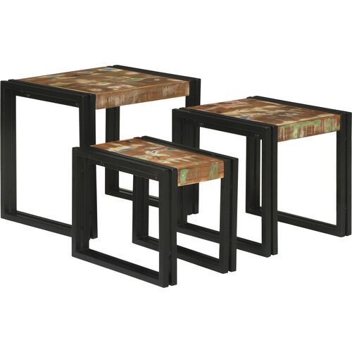 VidaXL Konačni stolovi 3 pcs Čvrsto drvo iz recikliranih materijala Slike