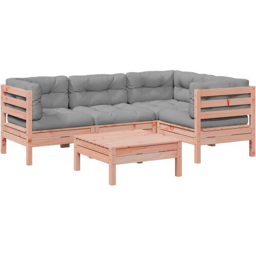  5-dijelni set vrtnih sofa od masivnog drva duglazije Smeđa Slike