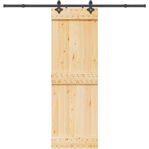 VidaXL Klizna vrata s priborom za montažu 70 x 210 cm masivna borovina Slike