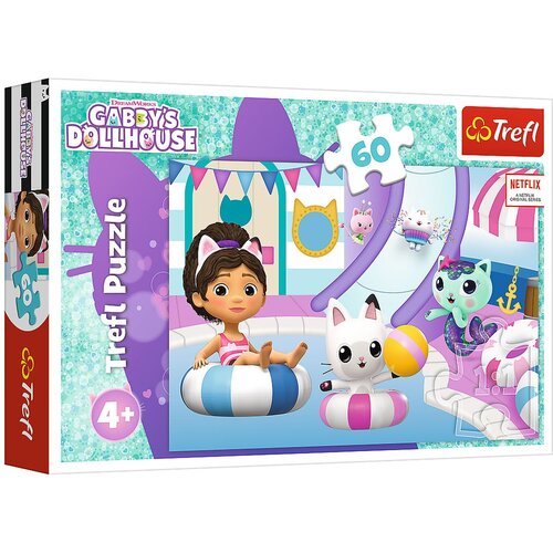 Trefl 60-delna sestavljanka Gabby's Dollhouse na bazenu Cene