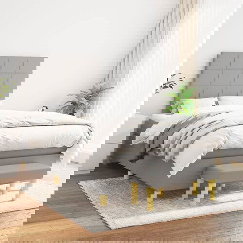The Living Store Box spring postelja z vzmetnico svetlo siva 120x200 cm blago - Box Spring Postelja, (21515337) Slike