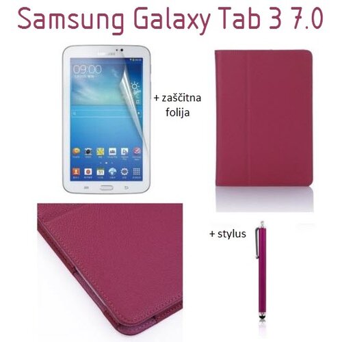  Ovitek / etui / za&amp;scaron;čita za Samsung Galaxy Tab 3 7.0 - roza (+ za&amp;scaron;čitna folija in pisalo) Slike