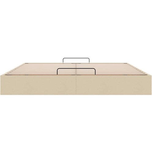  Otomanski okvir kreveta bez madraca krem 180x200 cm od tkanine Slike