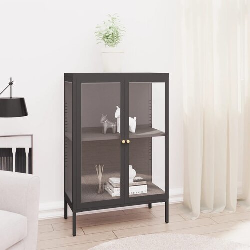 VidaXL Komoda antracit 75 x 35 x 105 cm od čelika i stakla Slike