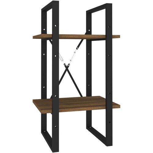 VidaXL Knjižna omara 2-nadstropna rjav hrast 40x30x70 cm konstr. les, (20706020) Slike