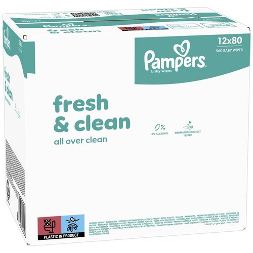 Pampers vlažilni robčki Fresh Clean 12x80 kos (960 kos) Slike