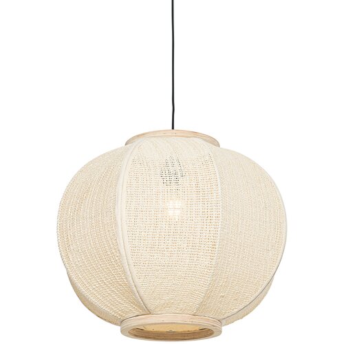 QAZQA Smart hanglamp naturel stof 48 cm incl. Wifi G95 - Rob Slike