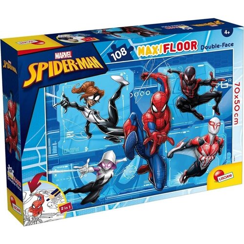 Lisciani Spider-Man 2 v 1 maxi 108-delni puzzle in pobarvanka 70x50 cm - Lisciani Cene