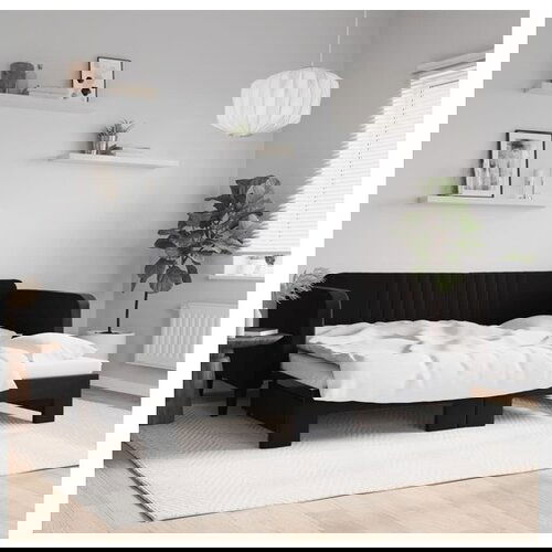 VidaXL Izvlečna dnevna postelja črna 90x190 cm žamet Slike