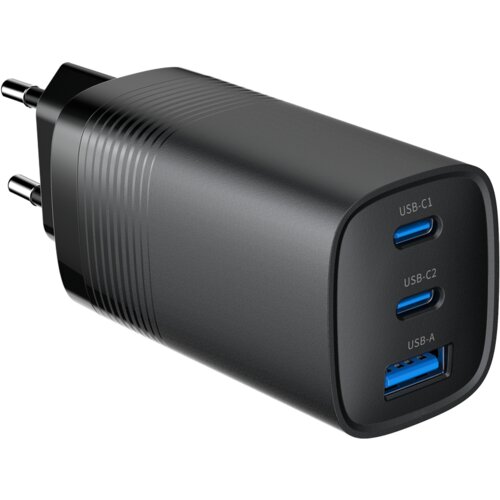 Gembird TA-UC-PDQC65-01-BK 3-port 65 W GaN USB PowerDelivery fast charger, black Cijene