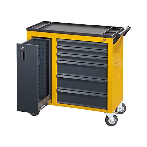 eurokraft pro Delavniški voziček JUMBO, z navpičnim izvlekom in 6 predali, VxŠxG 935 x 900 x 460 mm, melonino rumena Cene
